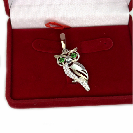 Серебряная подвеска с золотими вставками