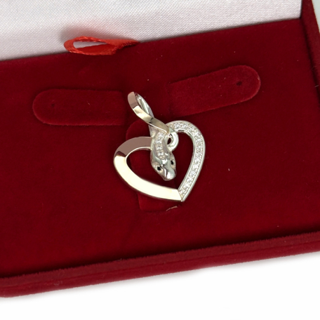 Серебряная подвеска с золотими вставками