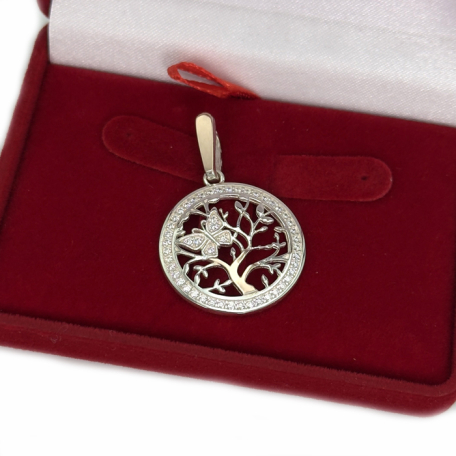 Серебряная подвеска с золотими вставками