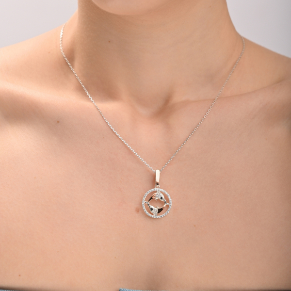 Підвіска знак зодіаку "Риби" срібна з пластинами золота