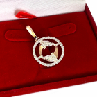 Підвіска знак зодіаку "Риби" срібна з пластинами золота