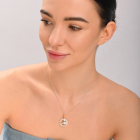 Подвес знак зодиака "Водолей" из серебра с пластинами золота