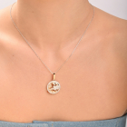 Подвес знак зодиака "Водолей" из серебра с пластинами золота