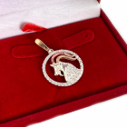 Підвіска знак зодіаку "Козоріг" срібна з пластинами золота