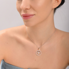 Подвес знак зодиака "Скорпион" из серебра с пластинами золота