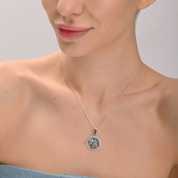 Підвіска знак зодіаку "Лев" срібна з пластинами золота