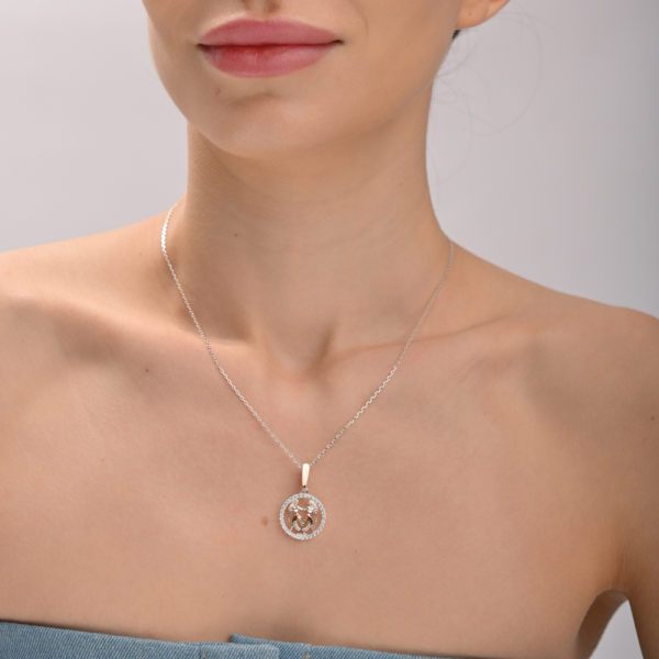 Підвіска знак зодіаку "Близнюки" срібна з пластинами золота