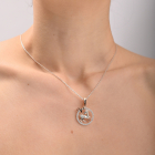 Подвес знак зодиака "Овен" из серебра с пластинами золота