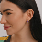 Серебряные сережки с золотыми вставками