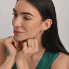 Срібний набір з золотими пластинами