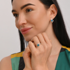 Серебряное кольцо с золотыми накладками