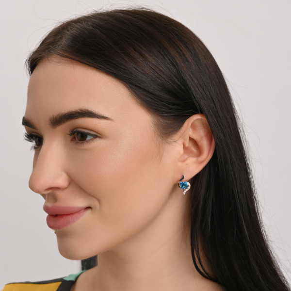 Серебряные серьги с золотыми накладками