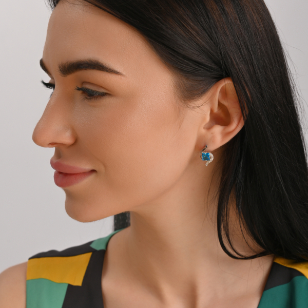 Серебряные серьги с золотыми накладками