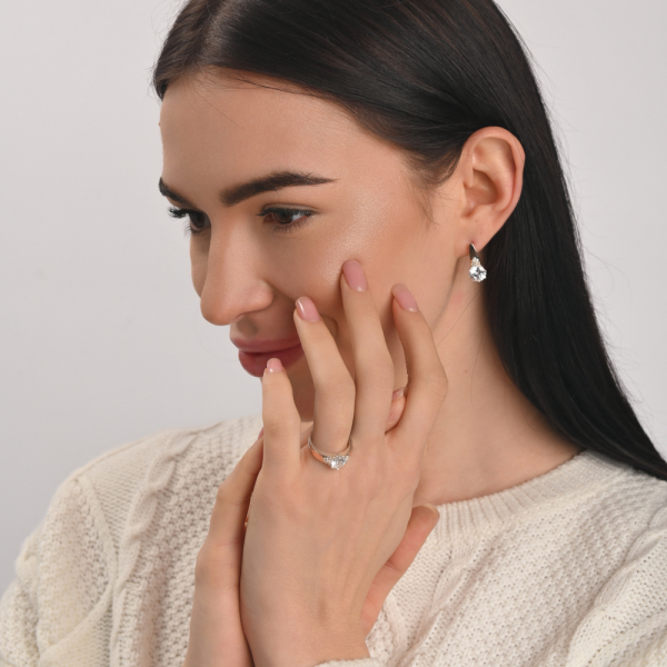 Срібний набір з золотими вставками