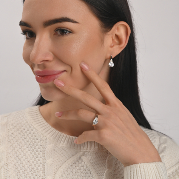 Срібний набір з золотими вставками