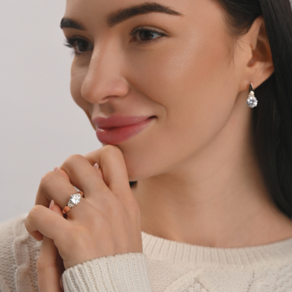 Срібний набір з золотими вставками