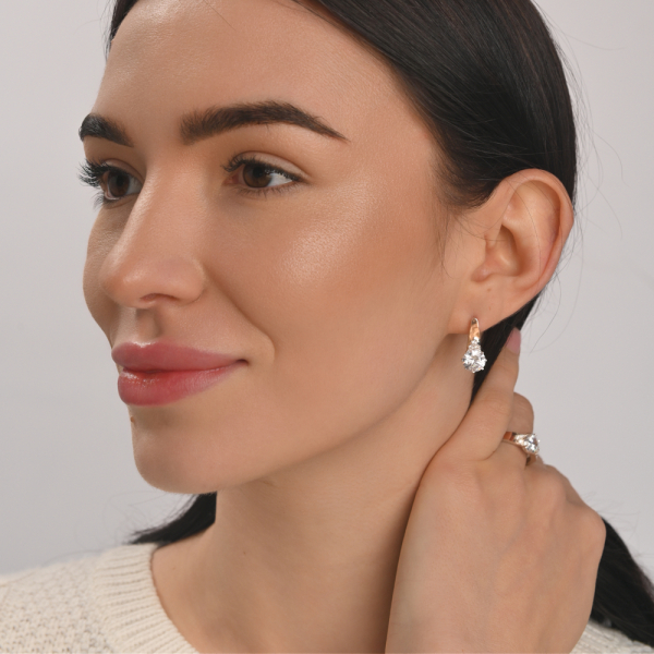 Срібні сережки з золотими вставками