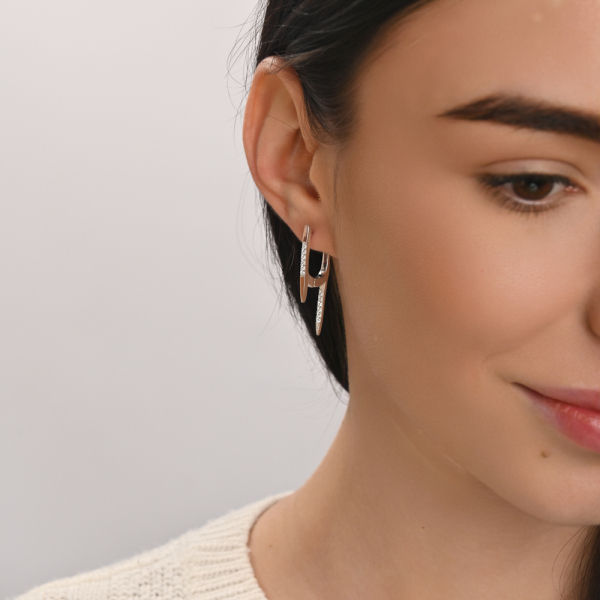 Серебряные серьги с золотом