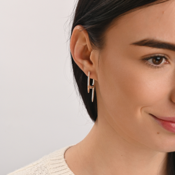 Серебряные серьги с золотом