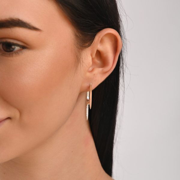 Срібні сережки з золотими вставками