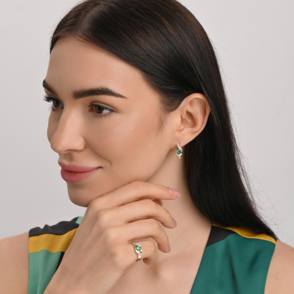 Серебряный гарнитур с золотыми пластинами