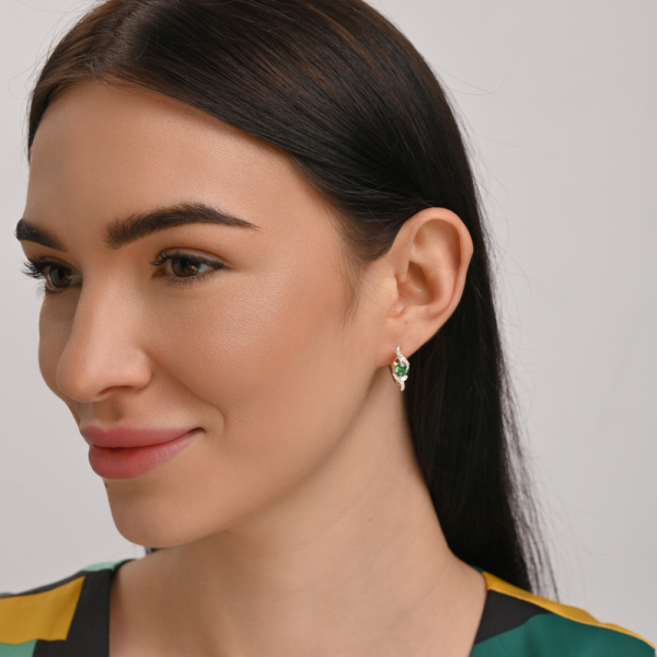 Серебряные серьги с золотыми накладками