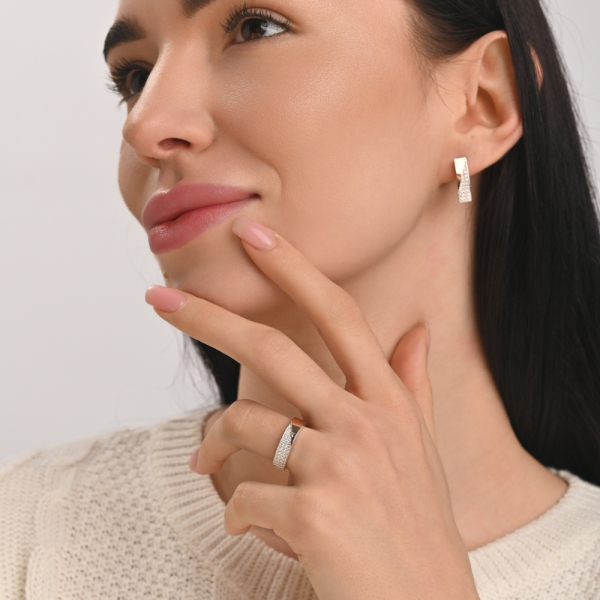 Серебряный гарнитур с золотыми вставками