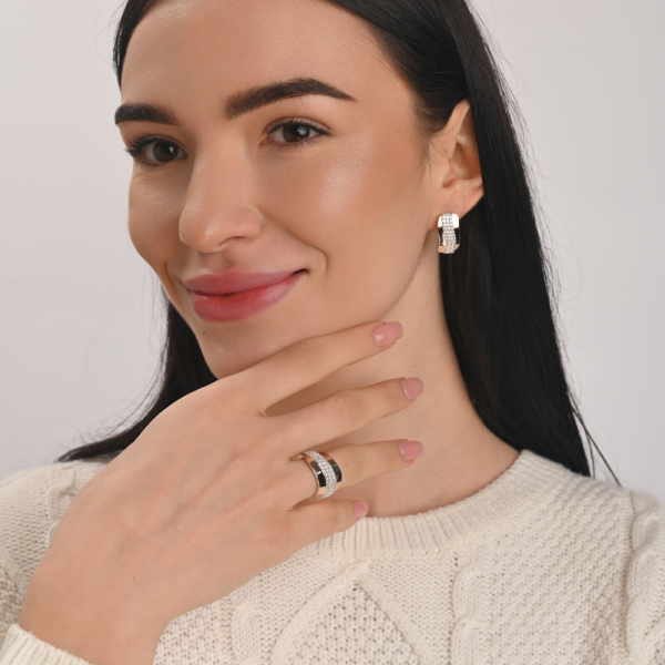 Срібний гарнітур з золотими накладками