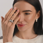 Серебряное кольцо с золотыми накладками