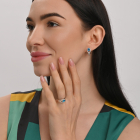 Срібна каблучка з золотими вставками