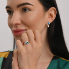 Срібна каблучка з золотими вставками