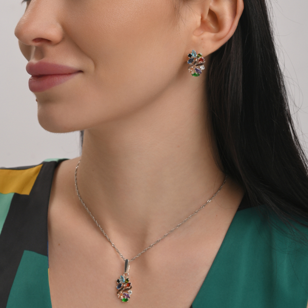 Серебряная подвеска с золотими вставками