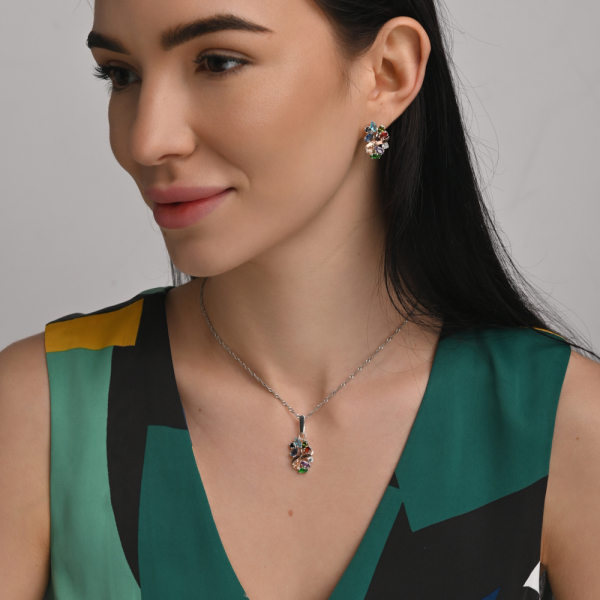 Серебряные серьги с золотыми накладками