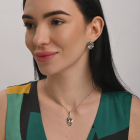 Серебряные серьги с золотыми накладками