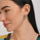 Срібний комплект прикрас( Браслет, сережки та каблучка)