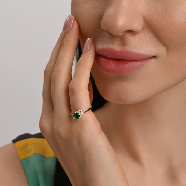 Срібний комплект з золотими вставками