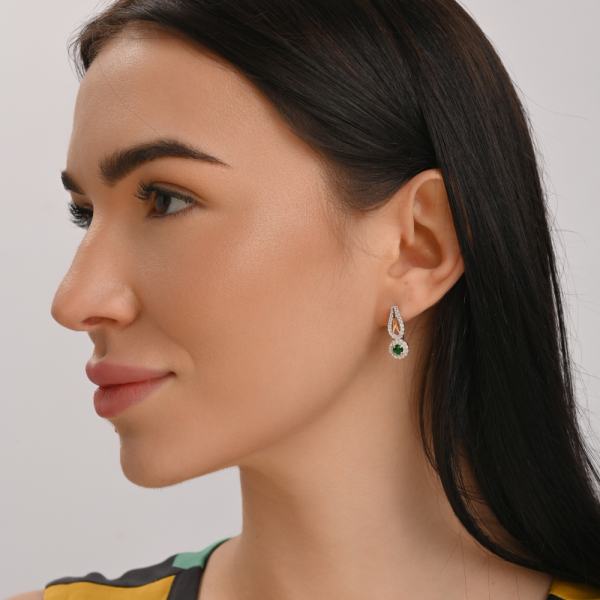 Серебряные серьги с золотыми пластинами