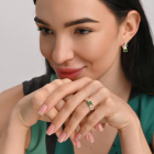 Серебряное кольцо с золотыми вставками