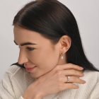 Срібні сережки з золотими пластинами