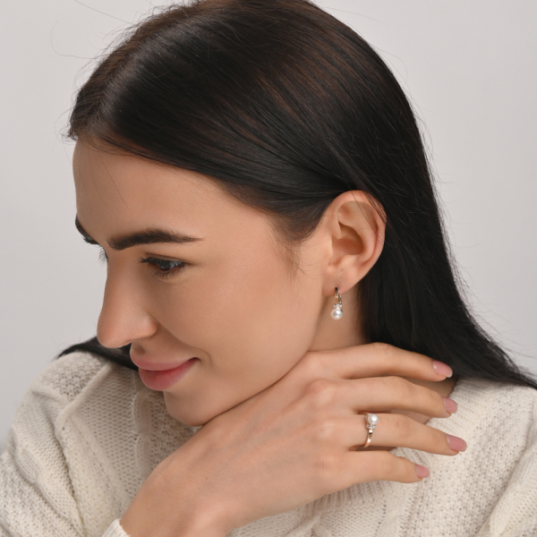 Срібні сережки з золотими пластинами