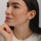 Срібні сережки з золотими пластинами