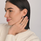 Серебряный комплект с золотыми пластинами