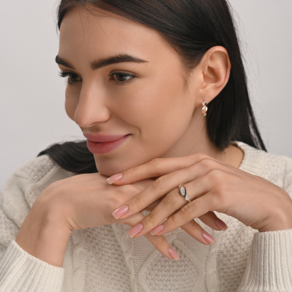 Срібний набір з золотими пластинами