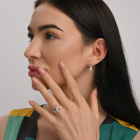 Срібний набір з золотими пластинами