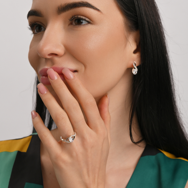 Срібний набір з золотими пластинами