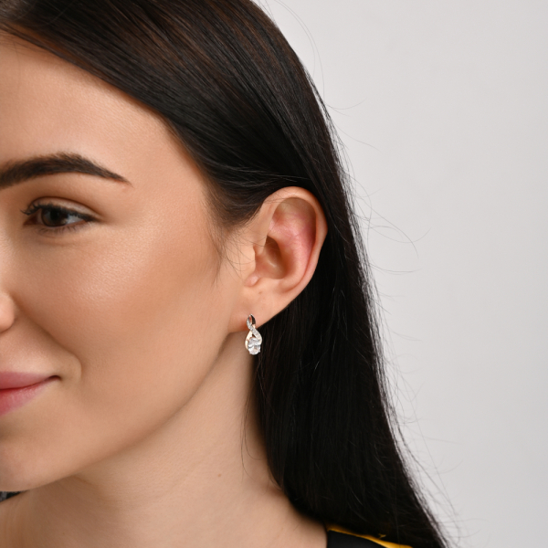 Серебряные серьги с золотыми вставками