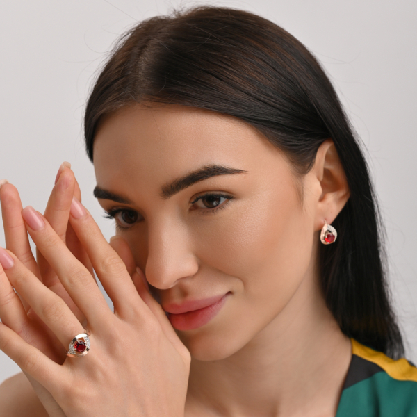 Серебряный гарнитур с золотыми накладками