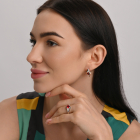 Срібні сережки з золотими вставками