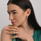 Срібні сережки з золотими вставками