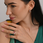 Серебряный набор с золотыми пластинами